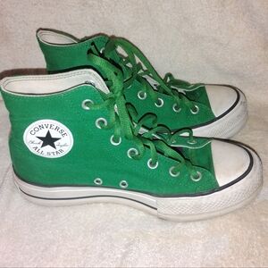 Converse High Tops ALL STAR LACED UP BASKETBALL SNEAKERS SIZE:8 Green(171209C)..